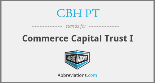 CBH PT - Commerce Capital Trust I